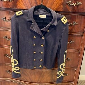 Ralph Lauren blue coat with gold embossing - - GORGEOUS PIECE!